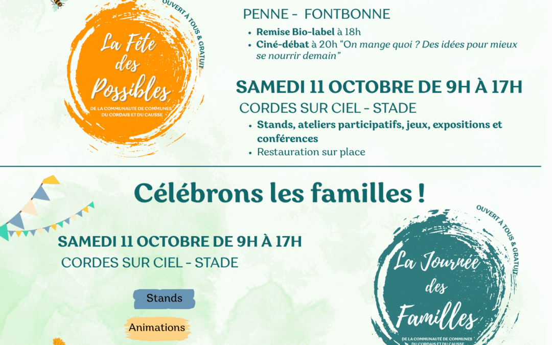 Les 10 et 11 octobre, deux rendez-vous festifs à ne pas manquer avec la 4C!